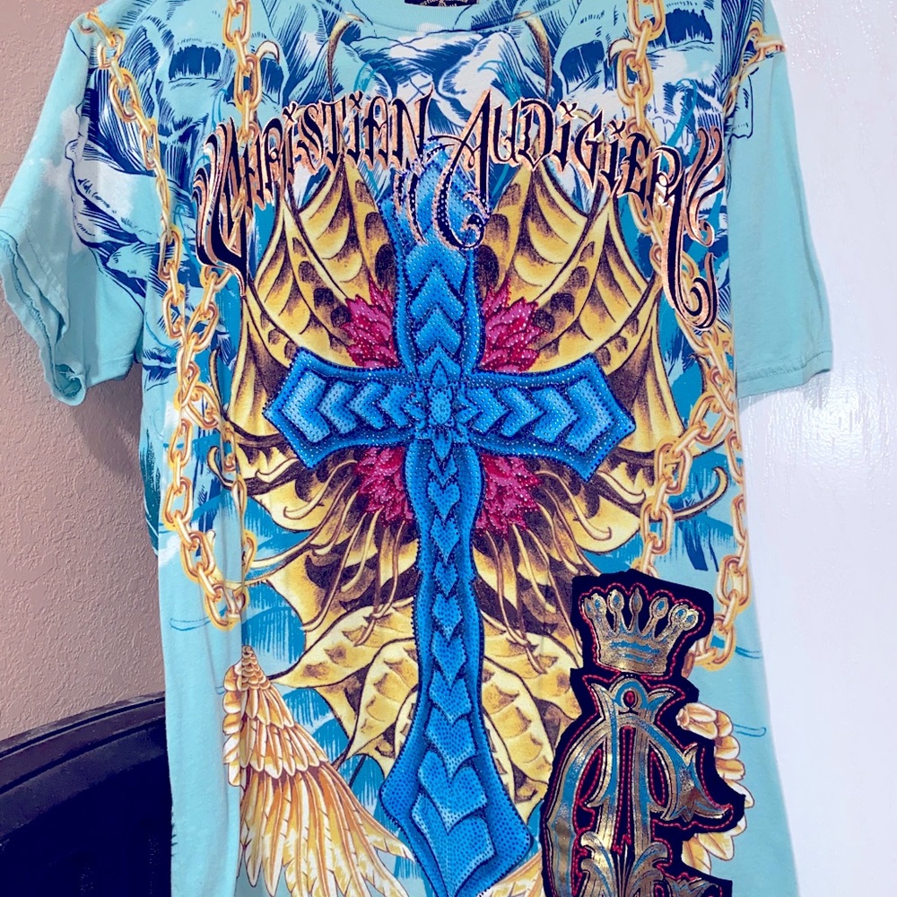 Men’s Christian Audigier dressy short sleeve shirt